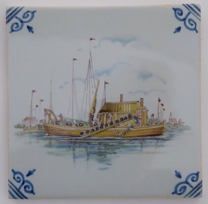 Makkum Tichelaar tile ship