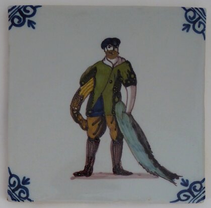 Makkum Tichelaar tile fisherman