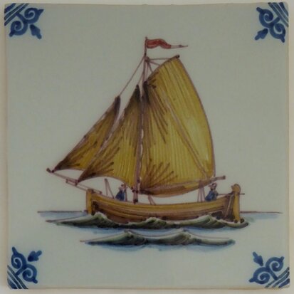 Makkum Tichelaar tile ship