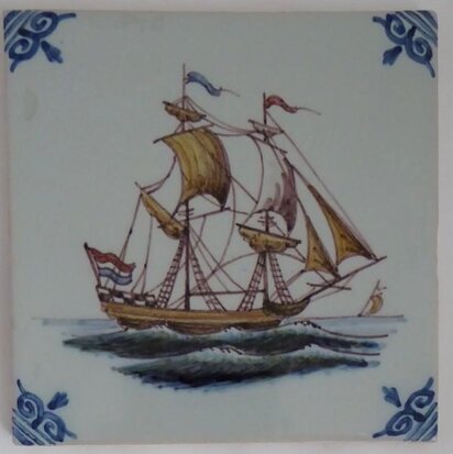 Makkum Tichelaar tile ship