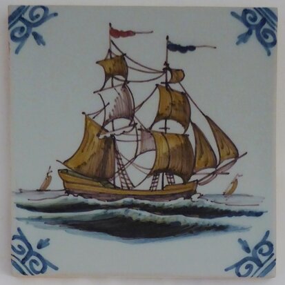 Makkum Tichelaar tile ship