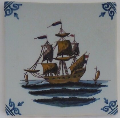 Makkum Tichelaar tile ship