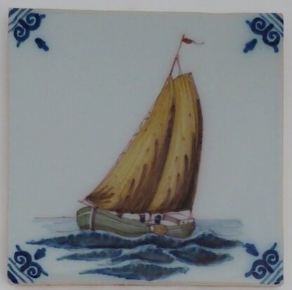 Makkum Tichelaar tile ship