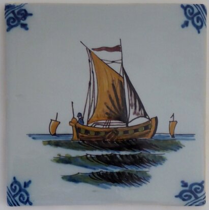 Makkum Tichelaar tile ship