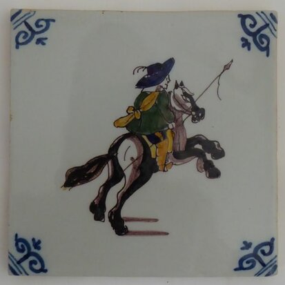 Makkum Tichelaar tile soldier with horse