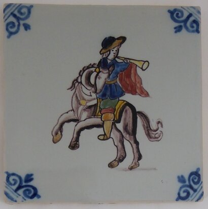 Makkum Tichelaar tile soldier with horse