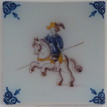 Makkum Tichelaar tile soldier with horse