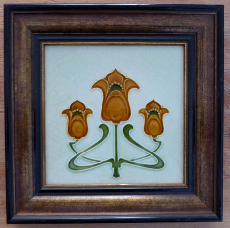 Art Nouveau tile in frame