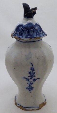 Antique Delft blue vase with lid