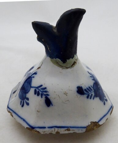 Antique Delft blue vase with lid