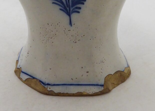 Antique Delft blue vase with lid