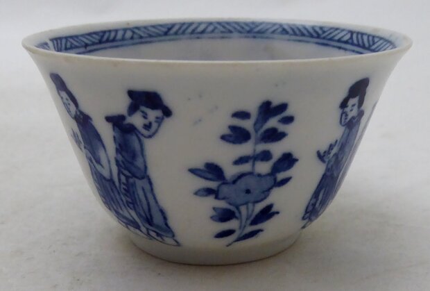 Antique sake cups with geisha ladies