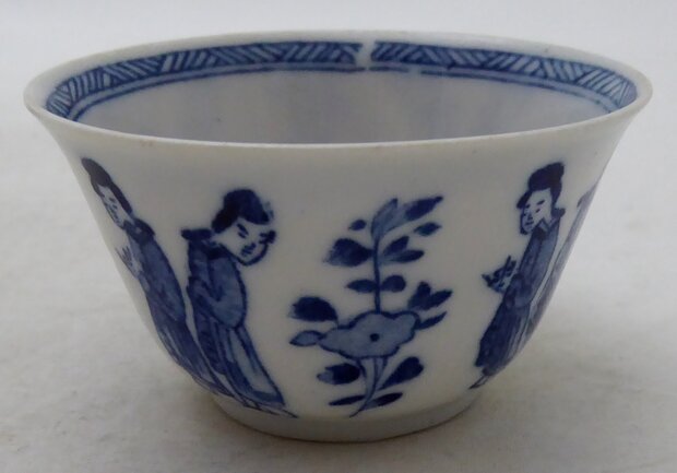 Antique sake cups with geisha ladies