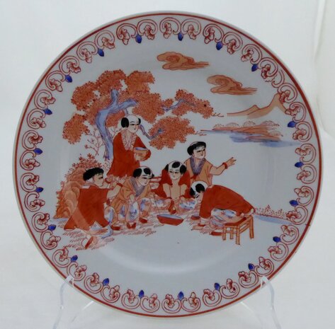 Asian plate with figures